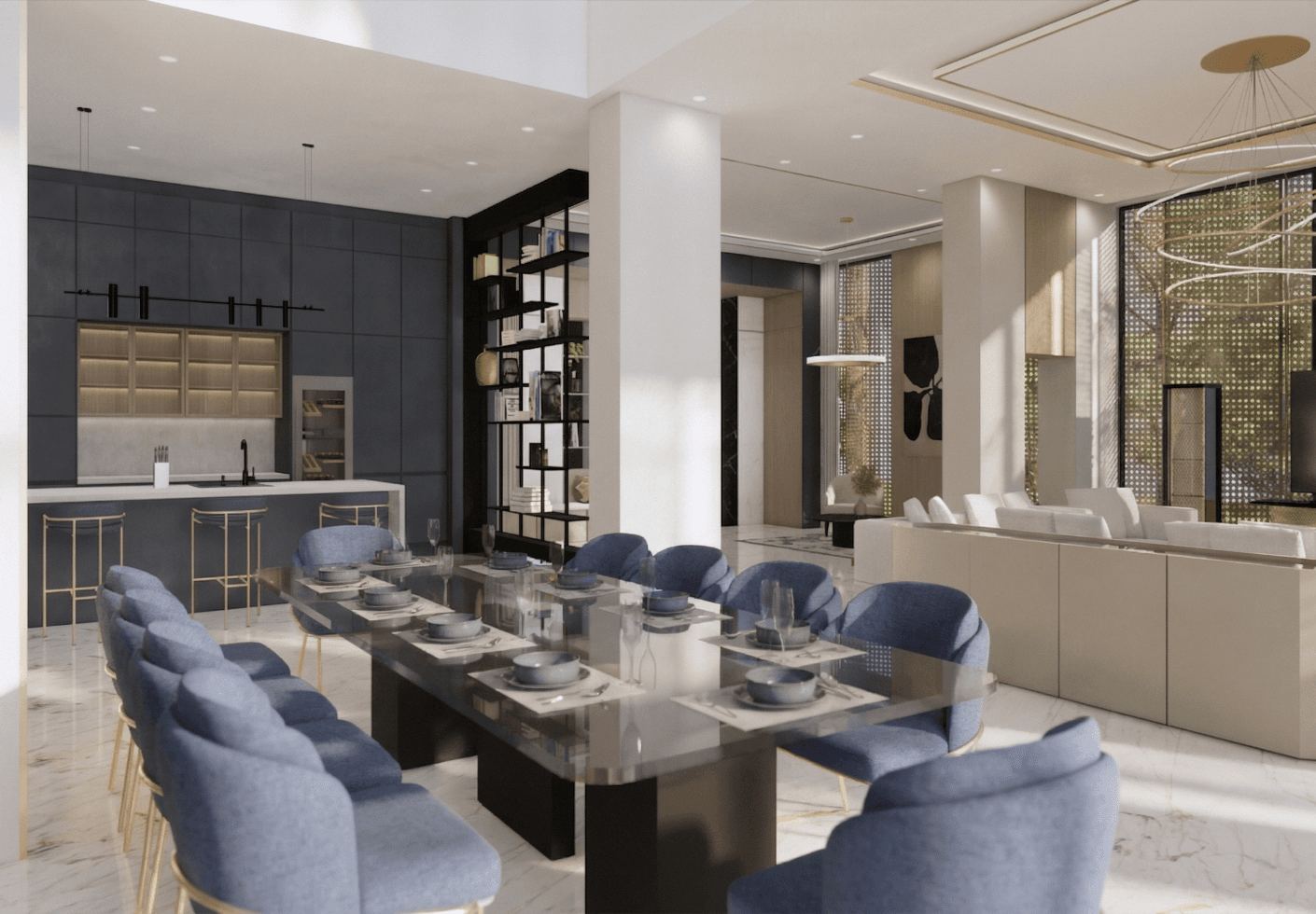CI House: Open dining and kitchen
