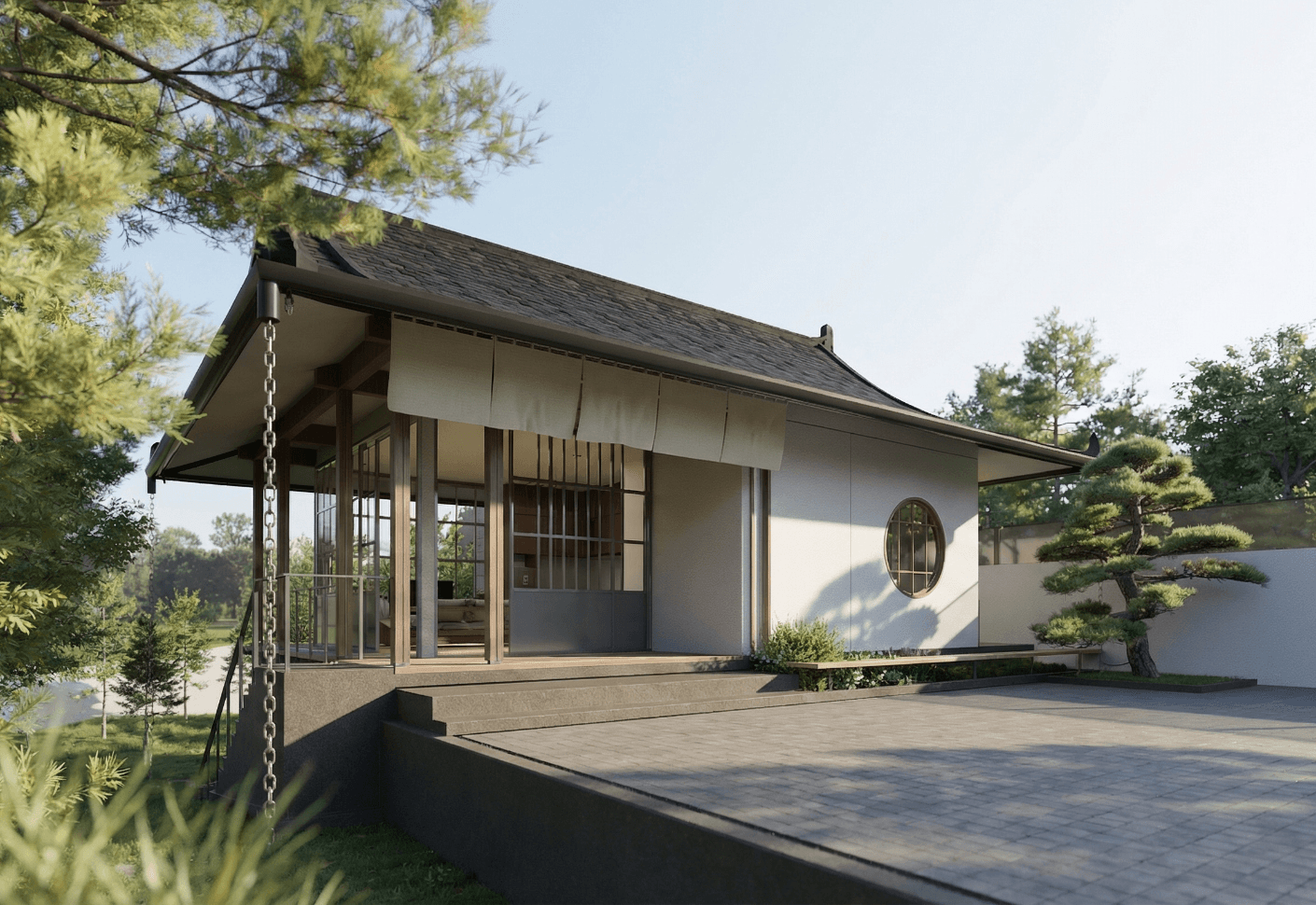 Iyashi Cabin: Raised terrace and timber eaves